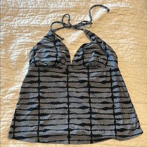 Converse Black and Gray Backless Bustier Bikini